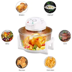 COSTWAY Halogenofen Heissluftofen Halogenoven Heissluftgrill Mit Erweiterungsring 17 L 1400W Timer 65 °C– 250 °C -Günstiges Brat Lust Geschäft 0572659f3af5210828fd1880b2fb172f