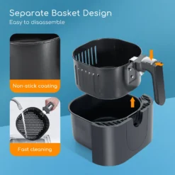Aigostar Mini Cube -3,5L, 7 In 1 Heißluftfritteuse Heisluft Airfryer Mit Schneller Luftzirkulation Und 60 Min Timer, Auto-Off Sicherheitssensoren Fritteuse, Antihaft-Korb, Schwarz -Günstiges Brat Lust Geschäft 07229a3078885346f5ce7dd678f85754