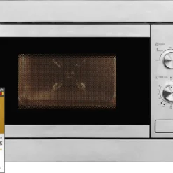 Exquisit Einbau-Mikrowelle EMW10-020 Inox | 700 Watt | Timer | Auftaufunktion | Drehteller 25,5cm