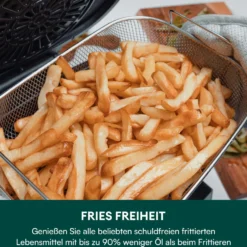 CHEFREE AFG01 Heißluftfritteuse & Grill, 8 In 1 Grill & Heissluft-Fritteuse, 265℃ Hochtemperaturrösten, 6L Extra Große Kapazität, Kompaktfriteusen Mit 4 Heizstufen, Heißluftfritteuse Mit Online-Rezepte -Günstiges Brat Lust Geschäft 0a75ac589dd10ddd24f9e40ebd88073e