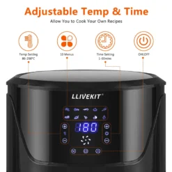 LLIVEKIT WAF0017DE Heißluftfritteuse Luftfritteuse Airfryer Heißluftfritöse Korb 10 Programmen Ohne Öl 5L 1400W 80-200℃ Schwarz -Günstiges Brat Lust Geschäft 0b45183ba0cd99ba1ebc191ba30dcf15