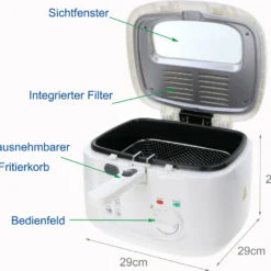 Fritteuse DESKI 1800 Watt 2,5 Liter Friteuse Weiß -Günstiges Brat Lust Geschäft 0cfe664dfd5567e14b1f532255bb7bd4