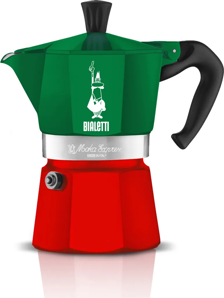Bialetti - Moka Express Collection Italia (Tricolour), 3-Tassen-Kaffeemaschine, Aluminium 8 Bialetti - Moka Express Collection Italia (Tricolour), 3-Tassen-Kaffeemaschine, Aluminium – Bild 6