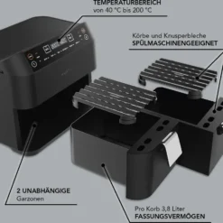 MAXXMEE Heissluft-Fritt. Doppelk. 2x3,8l -Günstiges Brat Lust Geschäft 118a1c2b13cbc4226904960e07fac21b