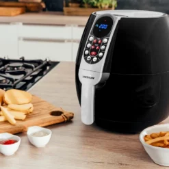 MEDION Heißluftfritteuse, Ca. 1500 Watt, Digitales Bedienfeld, Nutzinhalt Gesamt 4 Liter, Ölfreies Frittieren, 30 Min Timer, Überhitzungsschutz, MD17320 Schwarz -Günstiges Brat Lust Geschäft 11e842720b48866fc4d49cd1e3641b75