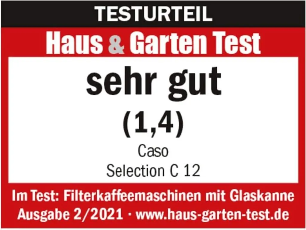 CASO Selection C12 - Design-Kaffeemaschine Für Bis Zu 12 Tassen Kaffee, 1,5 L Wassertank, Edelstahlgehäuse, Warmhaltefunktion, Timer, Inkl. Permanentfilter 10 CASO Selection C12 - Design-Kaffeemaschine Für Bis Zu 12 Tassen Kaffee, 1,5 L Wassertank, Edelstahlgehäuse, Warmhaltefunktion, Timer, Inkl. Permanentfilter – Bild 8