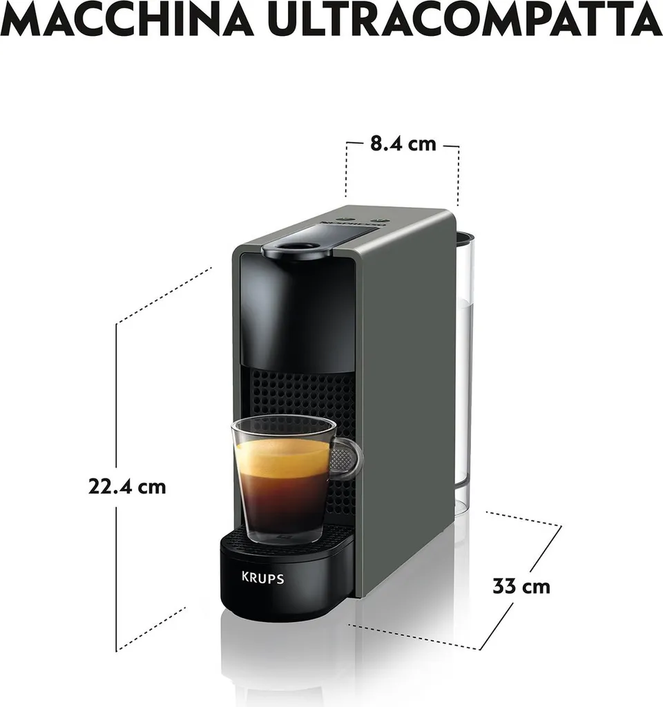 Krups Nespresso Essenza Mini XN110B - Kaffeetassenmaschine - Grau 7 Krups Nespresso Essenza Mini XN110B - Kaffeetassenmaschine - Grau – Bild 5