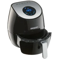 Monzana Heißluftfritteuse Digitales Touch-Display 3,6 L Ohne Öl Fett 6 Programme 1500 W Küche Fritteuse Heißluftofen Schwarz