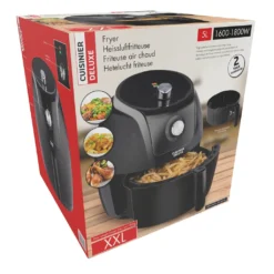 Cuisinier Deluxe Heißluftfritteuse Analog - 5 Liter - 230V - Airfryer - Heißluftofen - Temperatureinstellung Von 80°C Bis 200°C - 7/8 Personen - Schwarz -Günstiges Brat Lust Geschäft 1410ce097da54b8b31f2ec2f11685c39