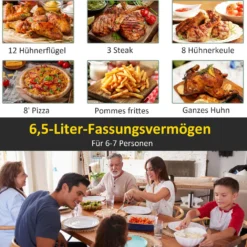 HOMCOM Heißluftfritteuse 6,5 L 1700W Mit 8 Menüs LED-Display Antihaftbeschichteter Korb Für Gesundes ölfreies Fettarmes Kochen Schwarz 36,5 X 29 X 33,8 Cm 15 HOMCOM Heißluftfritteuse 6,5 L 1700W Mit 8 Menüs LED-Display Antihaftbeschichteter Korb Für Gesundes ölfreies Fettarmes Kochen Schwarz 36,5 X 29 X 33,8 Cm -Günstiges Brat Lust Geschäft 142173c50d447c7cac2d16251019ecdd