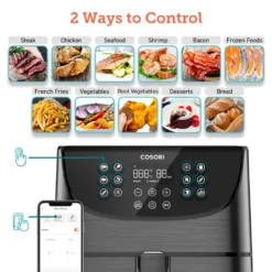 Cosori Smart 5,5-Liter Heißluftfritteuse Mit Spießgestell -Günstiges Brat Lust Geschäft 14a0563b8105b1fc38ac5002845ee2bb