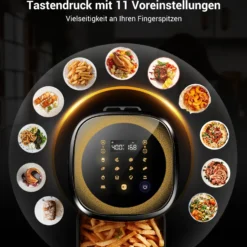 ULTENIC K10 XL Heißluftfritteuse, 5L Airfryer Mit 11 Programmen, Airfryer Mit Online-Rezepten, Touchscreen,1500W [Energieklasse A+++] -Günstiges Brat Lust Geschäft 18db4dd266b2ac32725f39502c6272af