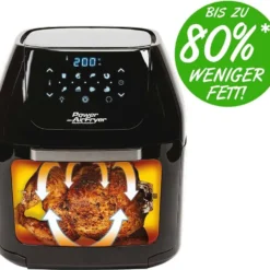 Mediashop Power AirFryer Multi-Function Heißluftfritteuse Backen Toasten Drehgrill Inkl. Rezeptheft Grillspieß 1800 Watt -Günstiges Brat Lust Geschäft 1b802dcf4904c0f4b35289705c48522b