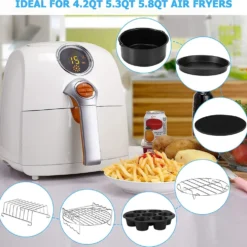 Zubehör Heißluftfritteuse, 8 Zoll 14 Stück Zubehörset Für Airfryer Fritteusen Für COSORI Ninja Philips Tefal Für Luftfritteuse 3.7QT-6.8QT -Günstiges Brat Lust Geschäft 1bc6be5e1c4f7812ccfbcee4f569145b