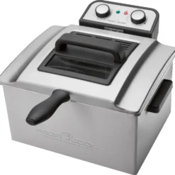 ProfiCook PC-FR 1038 Doppelfritteuse Mit 2 Kleinen Und Einem Großen Frittierkorb, 5 Liter Kapazität, Edelstahlgehäuse, 3000 Watt
