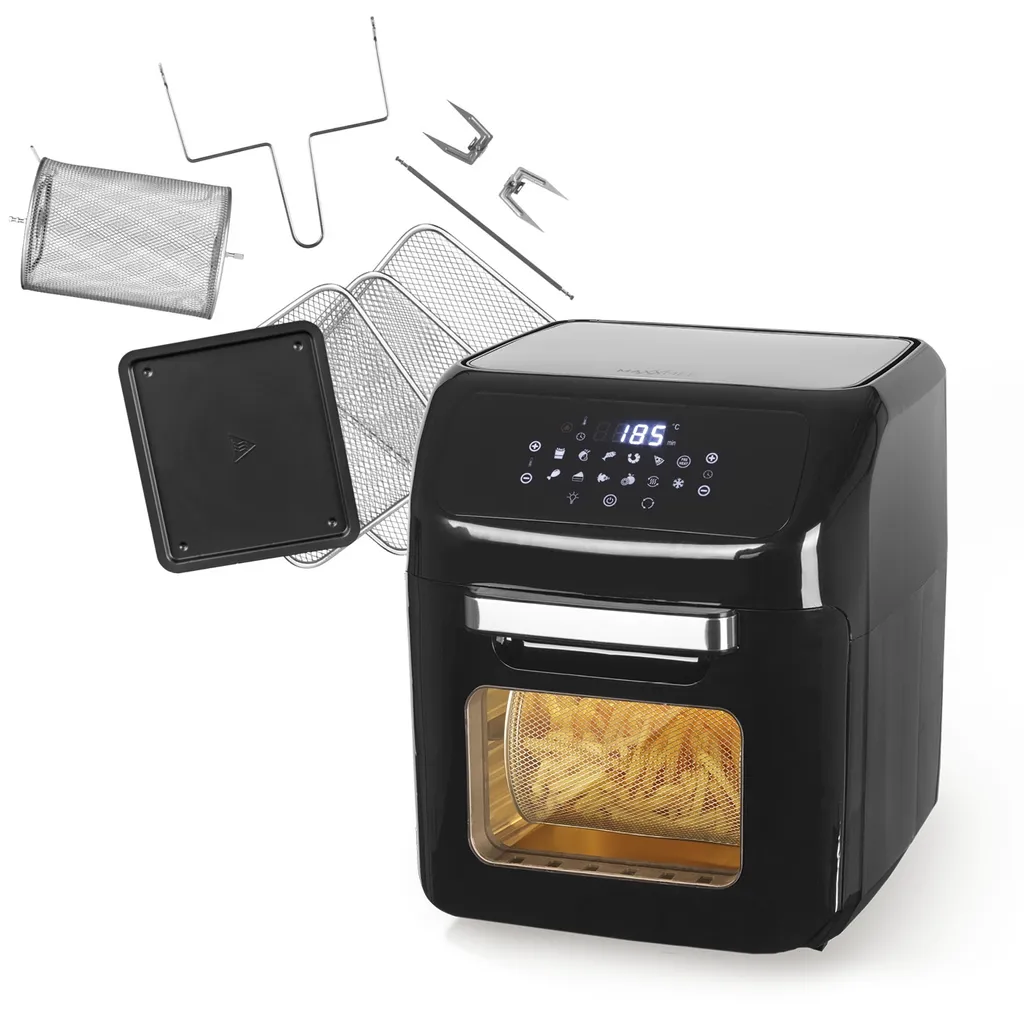 MAXXMEE Heißluft-Fritteuse Digital - 12 L Fassungsvermögen - Schwarz Heißluft Fritteuse Friteuse Fritöse Airfryer 12L XXL Backofen Drehgrill Digital 3 MAXXMEE Heißluft-Fritteuse Digital - 12 L Fassungsvermögen - Schwarz Heißluft Fritteuse Friteuse Fritöse Airfryer 12L XXL Backofen Drehgrill Digital