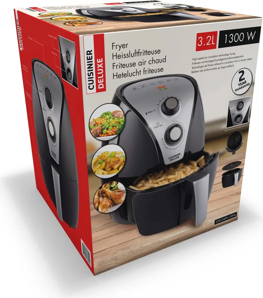 Cuisinier DeLuxe Heißluft-Fritteuse - 3,2 Liter 1300-1500 Watt 9 Cuisinier DeLuxe Heißluft-Fritteuse - 3,2 Liter 1300-1500 Watt – Bild 7