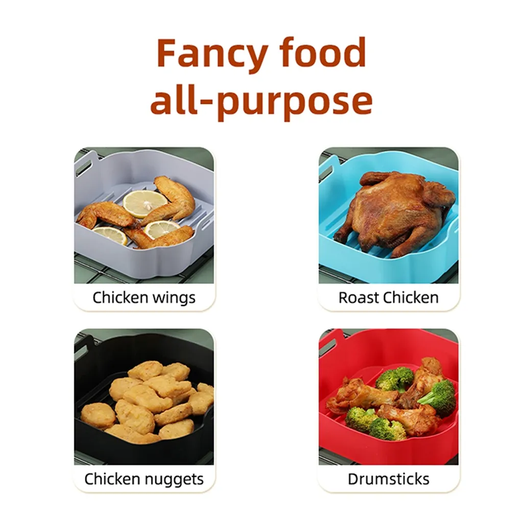 Air Fryer Heißluftfritteuse Silikon Topf Wiederverwendbar Ersatzeinlagen Korb Backofen Pad Hitzebeständige Backblech Fried Pizza Heißluftfritteuse Matte (Blau) 7 Air Fryer Heißluftfritteuse Silikon Topf Wiederverwendbar Ersatzeinlagen Korb Backofen Pad Hitzebeständige Backblech Fried Pizza Heißluftfritteuse Matte (Blau) – Bild 5
