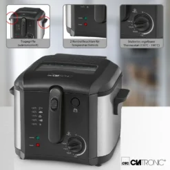 Clatronic Fritteuse 1600 W Schwarz FR 3649 -Günstiges Brat Lust Geschäft 2a192cb9c08c924ab9c437016275fc0c