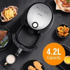 Aigostar Heißluftfritteuse 4,2L, 1500W Heisluftfritöse Ohne Öl Perfekt Für Kleine Haushalte, 30-Time, Air Fryers, Abnehmbarer Frittierkorb, Automatischer Ausschaltfunktion, Schwarz -Günstiges Brat Lust Geschäft 2ed1dc3737b4d2d93aac9d8efc163c19