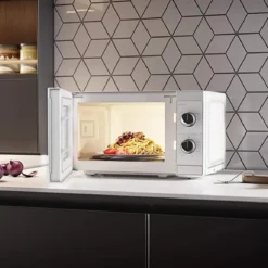 SHARP YC-MS01E-C Mikrowelle (800 W, 20 L, 5 Leistungsstufen, Auftaufunktion, Einfache Reinigung), Weiß -Günstiges Brat Lust Geschäft 2f4c94bb7b61b384492f2aeeca254615