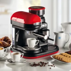 Ariete Siebträger-Espressomaschine Moderna Mit Kaffeemühle Und Aufschäumdüse, Rot/schwarz -Günstiges Brat Lust Geschäft 31fc9a2313f69f9d9210147e4769ddce
