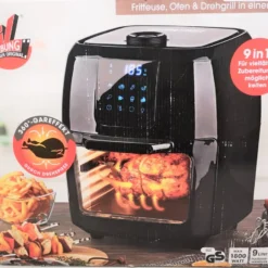 GOURMETmaxx Heißluft-Fritteuse Digital - Fritteuse, Ofen & Drehgrill In Einem - Heißluftfritteuse - Schwarz XXXL Heißluft Fritteuse Airfryer Digital Backofen Fettfrei Drehgrill 9L Pommes -Günstiges Brat Lust Geschäft 32888396d663d9286a20182f2d66a8a8