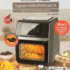 GOURMETmaxx Heißluft-Fritteuse Digital - 12l - 1800W Heißluft Fritteuse Fettfrei 12L Friteuse Airfryer Digital Drehgrill XL Fritöse 35 GOURMETmaxx Heißluft-Fritteuse Digital - 12l - 1800W Heißluft Fritteuse Fettfrei 12L Friteuse Airfryer Digital Drehgrill XL Fritöse -Günstiges Brat Lust Geschäft 355854aa02dac68b0229cd3b7f9ae05f