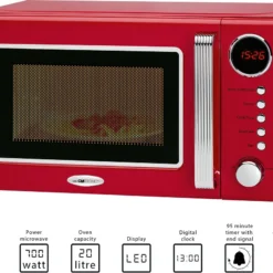 Clatronic MWG 790 2in1 Mikrowelle Retro-Design, 700 W Mikrowellenleistung, 1000 W Grillleistung, 20 L Garraum, Timerfunktion, Kindersicherung -Günstiges Brat Lust Geschäft 36aa80a57501033c7261d05abcb74dea