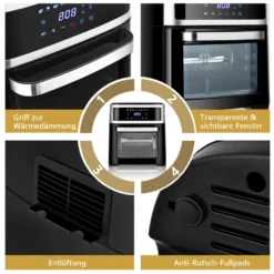 COSTWAY 13L Heißluftfritteuse, 8 In 1 Heißluft Backofen, Luftfritteuse 1700W Fritteuse Airfryer Mit 60min Timer, 45-200℃ Temperaturregelung -Günstiges Brat Lust Geschäft 3776090508d33127d852594297790145