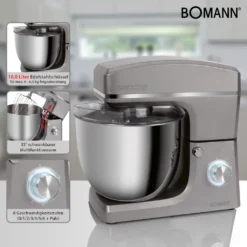 Bomann Knetmaschine KM 6036 CB Titan, 10 Liter Edelstahlschüssel, 6,5 Kg, NEU -Günstiges Brat Lust Geschäft 380f81ec6e2f82cd7c0982fe681b3ba0