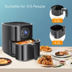 Aigostar Mini Cube -3,5L, 7 In 1 Heißluftfritteuse Heisluft Airfryer Mit Schneller Luftzirkulation Und 60 Min Timer, Auto-Off Sicherheitssensoren Fritteuse, Antihaft-Korb, Schwarz -Günstiges Brat Lust Geschäft 385670bd39838ce1a52468f39eb04790