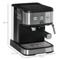 HOMCOM Espressomaschine Kaffeemaschine Aus Edelstahl Siebträgermaschine Mit Milchschäumer 1,5L Wassertank 15 Bar Für Espresso Cappuccino Latte Milchkaffee 850 W -Günstiges Brat Lust Geschäft 3bf653cefb9d8600b5a01d6d2e98ca77