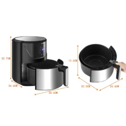 LLIVEKIT WAF0017DE Heißluftfritteuse Luftfritteuse Airfryer Heißluftfritöse Korb 10 Programmen Ohne Öl 5L 1400W 80-200℃ Schwarz -Günstiges Brat Lust Geschäft 3c3889f017afa4e52a4c0aa2c3f1f3d7