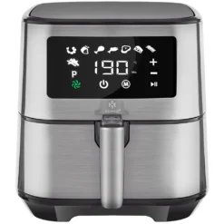 Kesser® XXL 5,5 Liter Heißluftfritteuse Edelstahl | Inkl.Brotbackkorb | 1700W Friteuse Fritteuse Airfryer | Touch Display | 8 Programmen | Ohne ÖL | ✓ Backofen ✓ Heißluft ✓ Grill | Fettfrei, Farbe:Silber -Günstiges Brat Lust Geschäft 3ce0b441a034e6e8a71fb83a0bd820e4