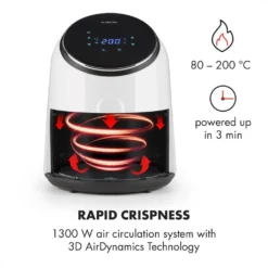 AirVital Heißluftfritteuse 1300W 2,5l CeraPlus-Antihaft Touch Weiß -Günstiges Brat Lust Geschäft 3dbd3303c1e0a44510aa727ed722cce6