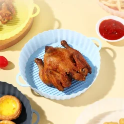 2 Stück Air Fryer Silikon Topf Wiederverwendbar Ersatzeinlagen Korb Backofen Pad Hitzebeständige Backblech Fried Pizza Heißluftfritteuse Matte Blau 18,5*21*4cm -Günstiges Brat Lust Geschäft 3eb82b32bd2b95262291077ded1051d5