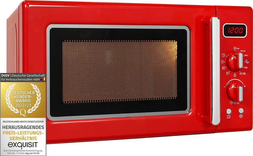 Exquisit Mikrowelle RMW720-3GDIG Rot | 20 Liter Nutzinhalt | 1000 Watt | Rot 3 Exquisit Mikrowelle RMW720-3GDIG Rot | 20 Liter Nutzinhalt | 1000 Watt | Rot