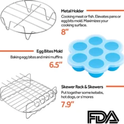 Cosori Heißluftfritteusen Zubehör 6er Set Für 5.5 L Modelle, Geeignet Auch Für Alle Anderen Marken -Günstiges Brat Lust Geschäft 45b0f9f65eec0c720aec91ec05be7e15