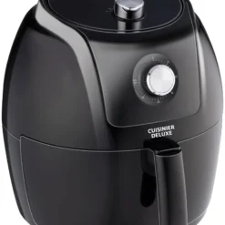 Cuisinier Deluxe Heißluftfritteuse Analog - 5 Liter - 230V - Airfryer - Heißluftofen - Temperatureinstellung Von 80°C Bis 200°C - 7/8 Personen - Schwarz