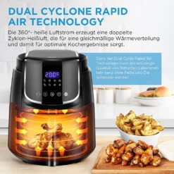 Midea Heißluftfritteuse 3,5L Heißluft Fritteuse Mit 8 Verschiedene Programmen, Digital Touchscreen, Temperaturkontrolle, 1500W Heissluftfritteuse Air Fryer -Günstiges Brat Lust Geschäft 4aee6984ab08e031e0789e6d798d2705