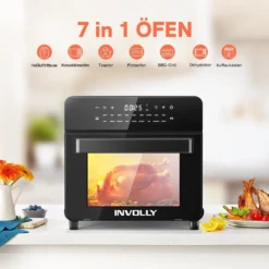 Involly 15L Heißluftfritteuse Airfryer Mini Ofen Mit 18 Programmen, Gaseinsparung, Fritteuse, Kompaktfriteusen,1600W Digital LED Display -Günstiges Brat Lust Geschäft 4b787b6a7c5990b9baf726bf0459e52e