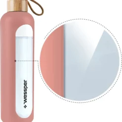 Wessper Trinkflasche Glas Mit Silikonhülle, Wasserflasche Mit Zeitmarkierungen, Transparente Wasserflasche Aus Borosilikat Glas, Berwachung Ihrer Täglichen Wasseraufnahme 1L Rosa -Günstiges Brat Lust Geschäft 4b9c1a69900eaa696a30f73c97ef5299