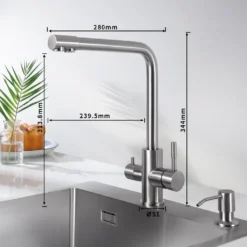 Küche Wasserfilter Wasserhahn, Trinkwasserhahn, 3 Wege Wasserhahn, Küchenarmatur, Mischbatterie Für Wasserfiltersystem -Günstiges Brat Lust Geschäft 4cfffbcd74d9384fb3c6a96fb088bb43