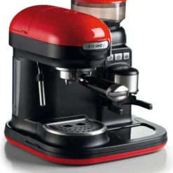 Ariete Siebträger-Espressomaschine Moderna Mit Kaffeemühle Und Aufschäumdüse, Rot/schwarz -Günstiges Brat Lust Geschäft 4d20dfd975d2ea9184f2fcc8e5beb3c5