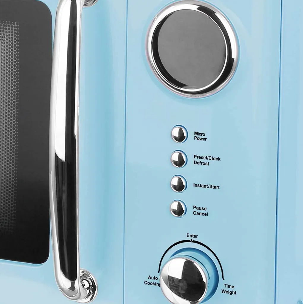 Mikrowelle Retro Design Emerio MW-112141.2 Hell-blau / Baby-blau 4 Mikrowelle Retro Design Emerio MW-112141.2 Hell-blau / Baby-blau – Bild 2