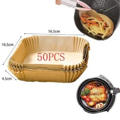 50 Stück Luftfritteuse Einweg Papiermatte Backölbeständiges Und ölabsorbierendes Papier Für Grillofen, 16.5*16.5*4.5cm -Günstiges Brat Lust Geschäft 57e1804efa8fb5adfdffa5e2e7af4a15