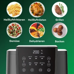 CHEFREE AFW01 Heißluftfritteuse, Mit Visuelles Fensterdesign, Kompaktfriteusen Mit 5L Fassungsvermögen Und 6 Voreingestellte Progra -Günstiges Brat Lust Geschäft 5a2d1ec1dbf9b580b5cc5928939aed03