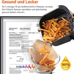 ULTENIC K10 XL Heißluftfritteuse, 5L Airfryer Mit 11 Programmen, Airfryer Mit Online-Rezepten, Touchscreen,1500W [Energieklasse A+++] -Günstiges Brat Lust Geschäft 5bc2c5a63f6648351fe6fb0e10008944