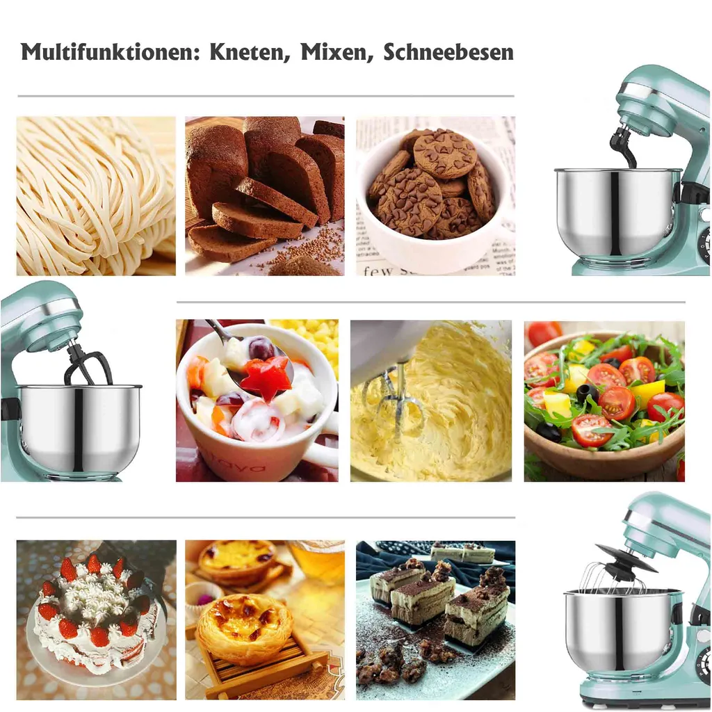 Melange Chef Küchenmaschine Grün, Blau, Rosa 5 Melange Chef Küchenmaschine Grün, Blau, Rosa – Bild 3